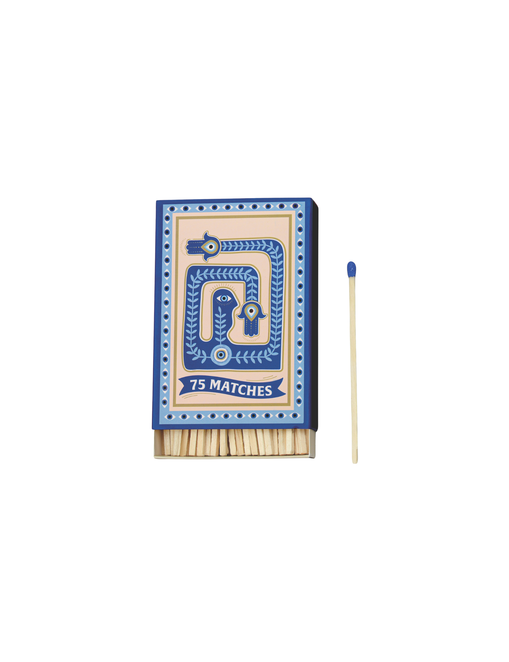 Adopo Eye tændstikæske, 75 tændstikker - Blue